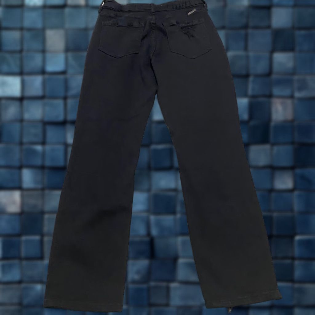 Vintage KanCan Jeans Black Denim Dark Wash Straight High Rise Distressed Womens Size 7 Size 28" / US 6 / IT 42 - 1 Thumbnail