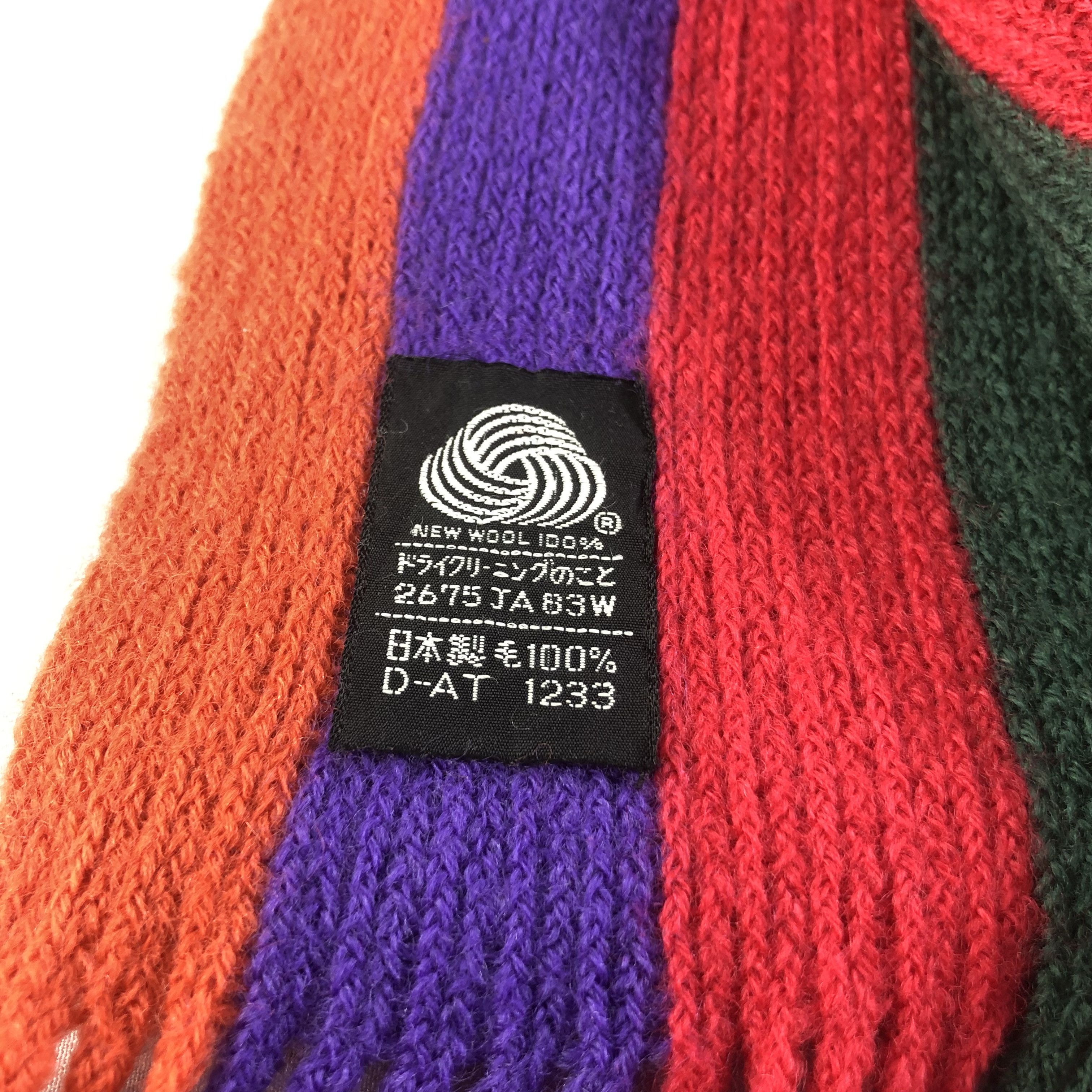 United Colors Of Benetton United Colors of Benetton Stripes Wool Scarf Muffler V1669 Size ONE SIZE - 5 Thumbnail