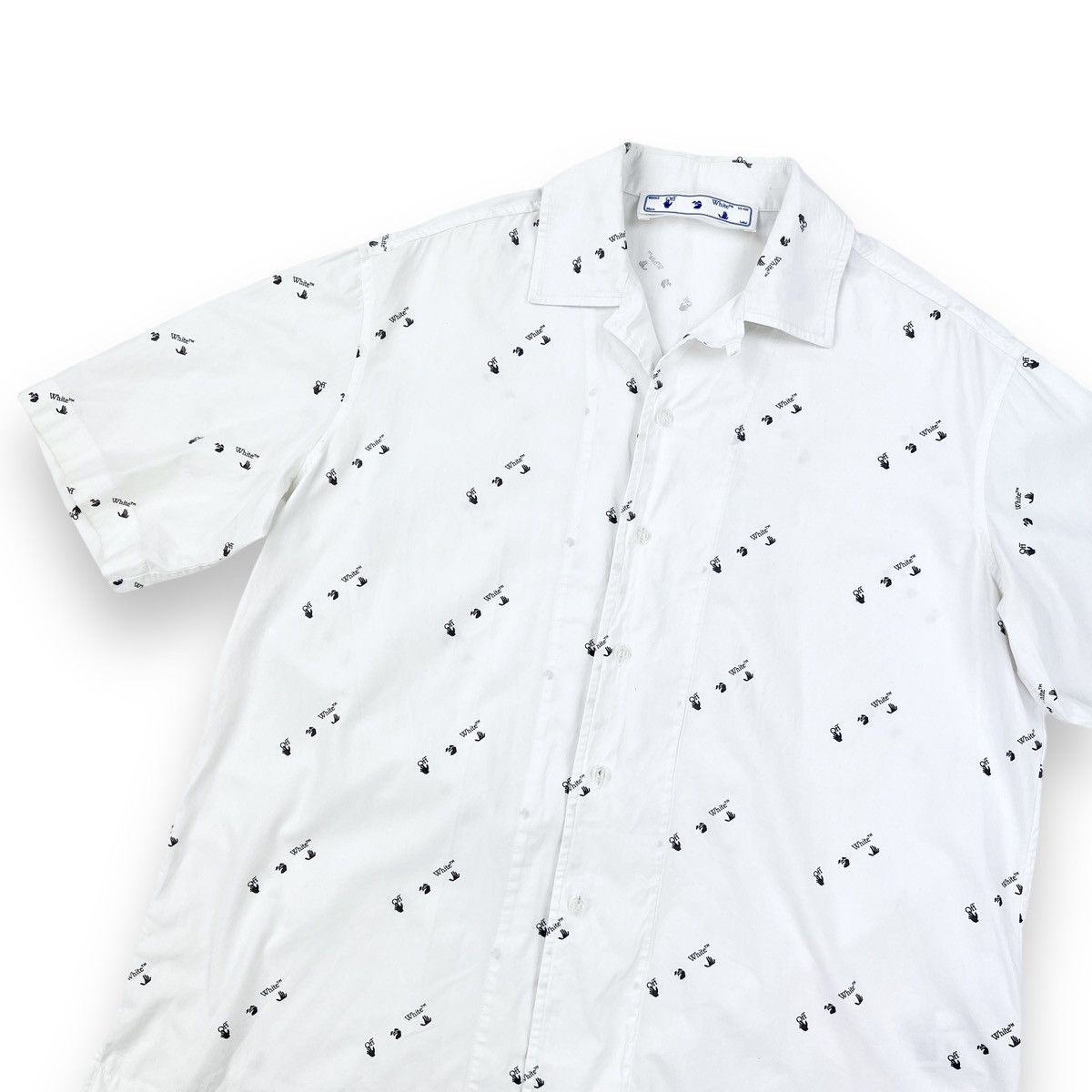 Off-White Off-White Repeat Logo White Shirt Size US M / EU 48-50 / 2 - 1 Thumbnail