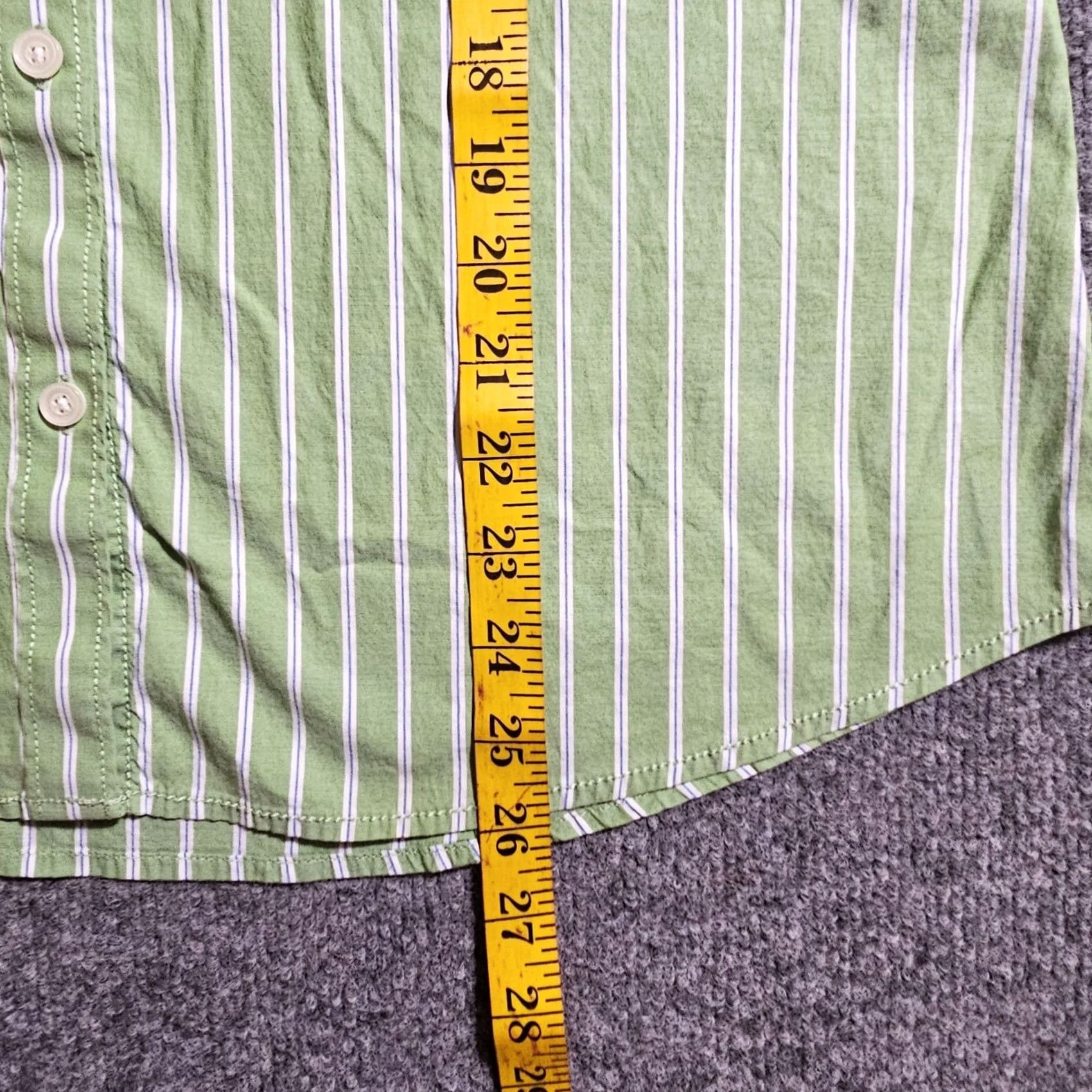 Vintage L.L. Bean Shirt Womens Large Green White Striped Button Long Sleeve Career Size L / US 10 / IT 46 - 6 Thumbnail