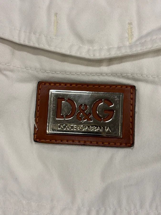 Dolce & Gabbana 2000s Dolce & Gabbana White Cotton Cargo Pants Size US 30 / EU 46 - 9 Thumbnail