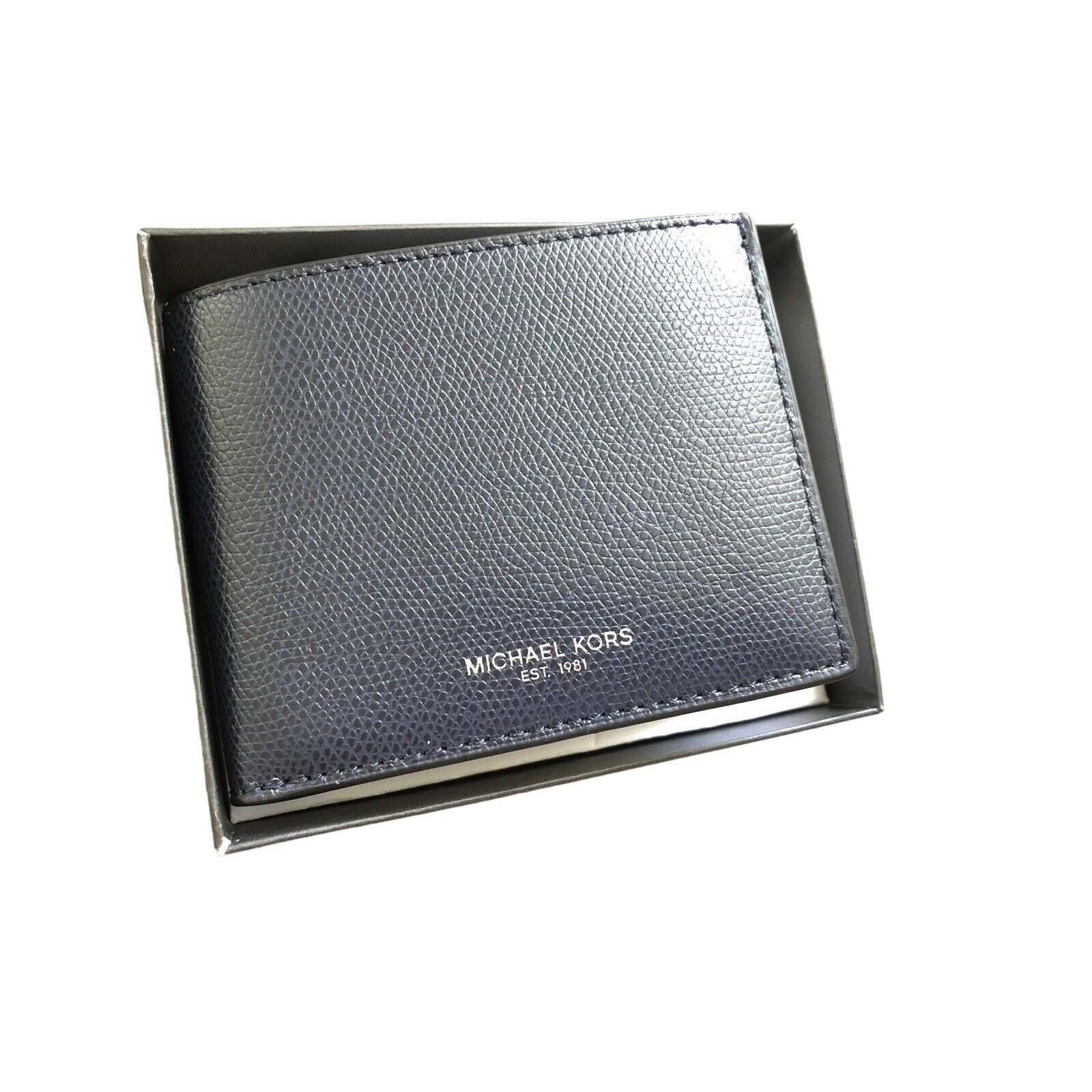 Michael Kors Michael Kors Leather Mens Slim Billfold Wallet in Navy Size ONE SIZE - 8 Thumbnail