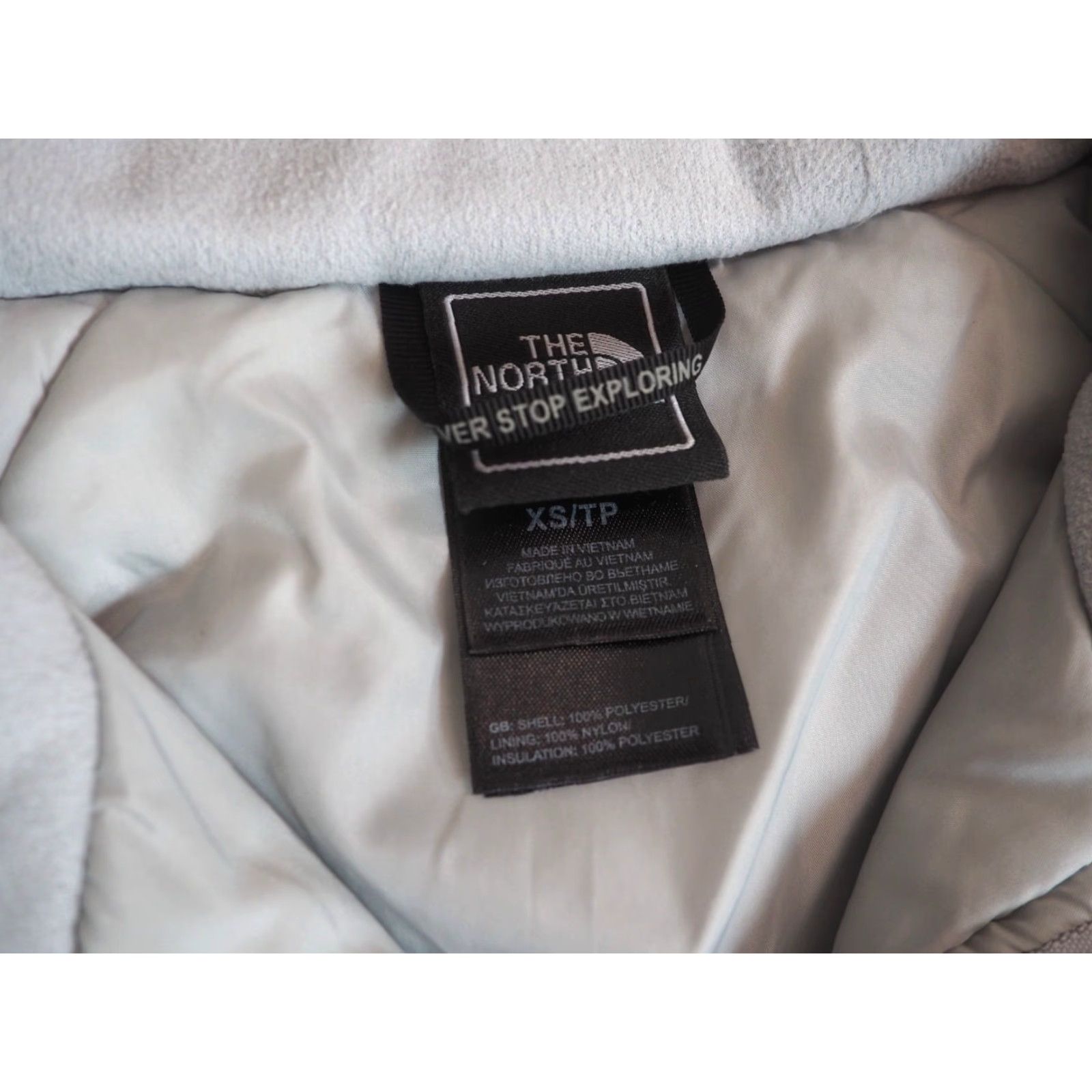 The North Face VINTAGE The North Face TNF Stone Gray Yellow Zip Nylon Puffer Jacket Womens XS Size XS / US 0-2 / IT 36-38 - 5 Thumbnail