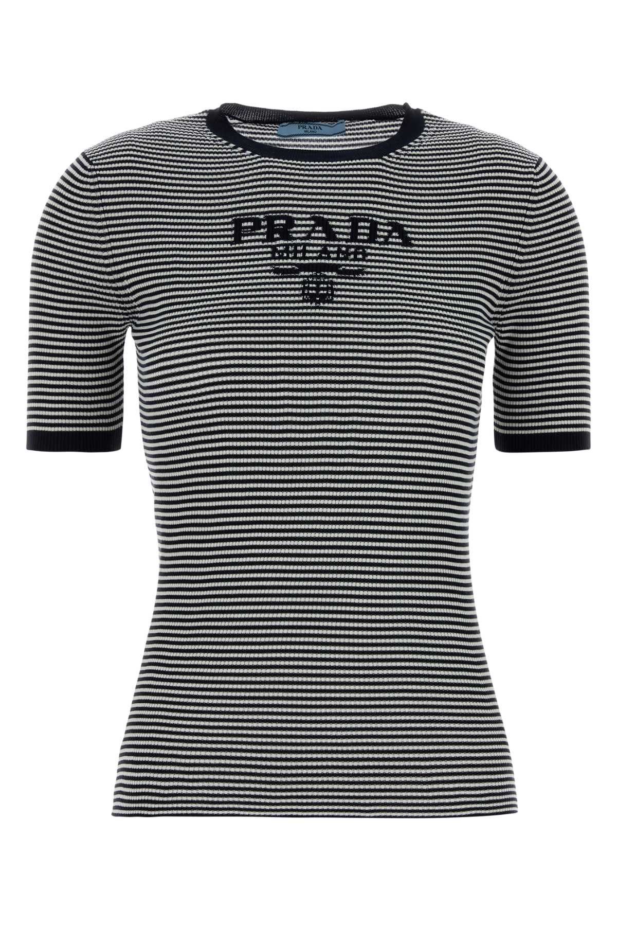 Prada Embroidered Silk T-Shirt Size M / US 6-8 / IT 42-44 - 1 Thumbnail