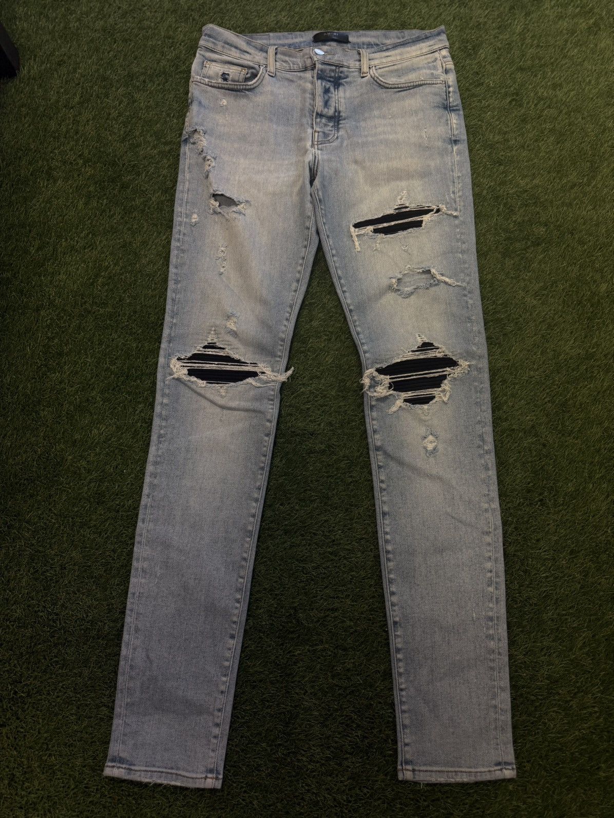 Amiri Amiri MX1 Jeans Size 33 Clean Blue Black Patch 🧼 Size US 33 - 1 Thumbnail