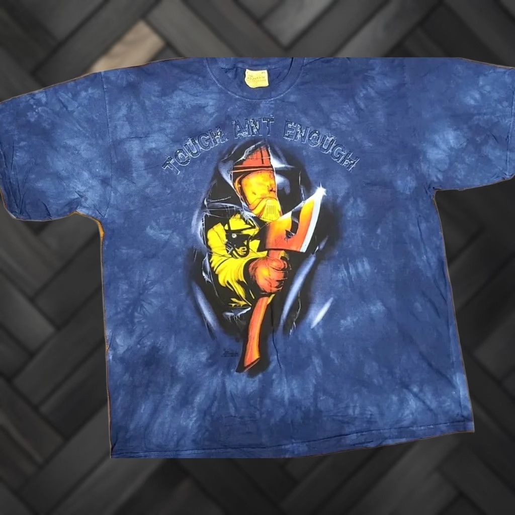 The Mountain VINTAGE The Mountain T Shirt Firefighter Graphic Mens XL Blue 90s Fireman Retro Grunge Designer City Classic Dad Theme Shirts Size US XL / EU 56 / 4 - 1 Thumbnail