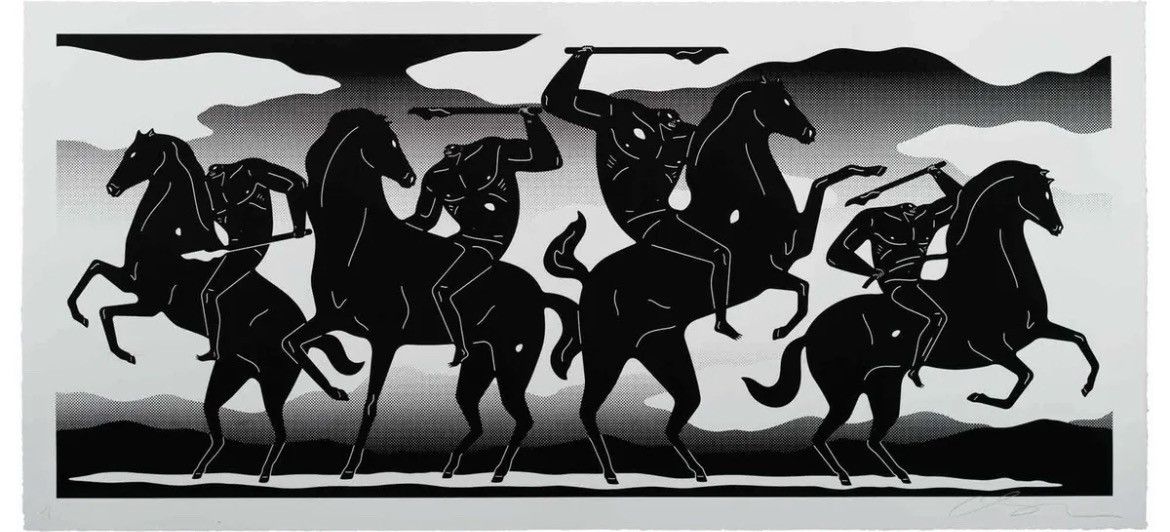 image of Cleon Peterson The Four Horseman White Lithography, Men's