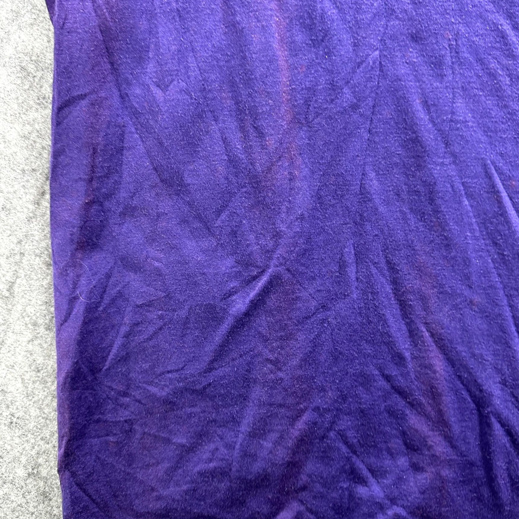 Jerzees VINTAGE Jerzees Shirt Mens XL Purple Blank 90s Tee Crew Neck Short Sleeve Cotton Blend Polyester Blend Single Stitch Made USA Size US XL / EU 56 / 4 - 5 Thumbnail