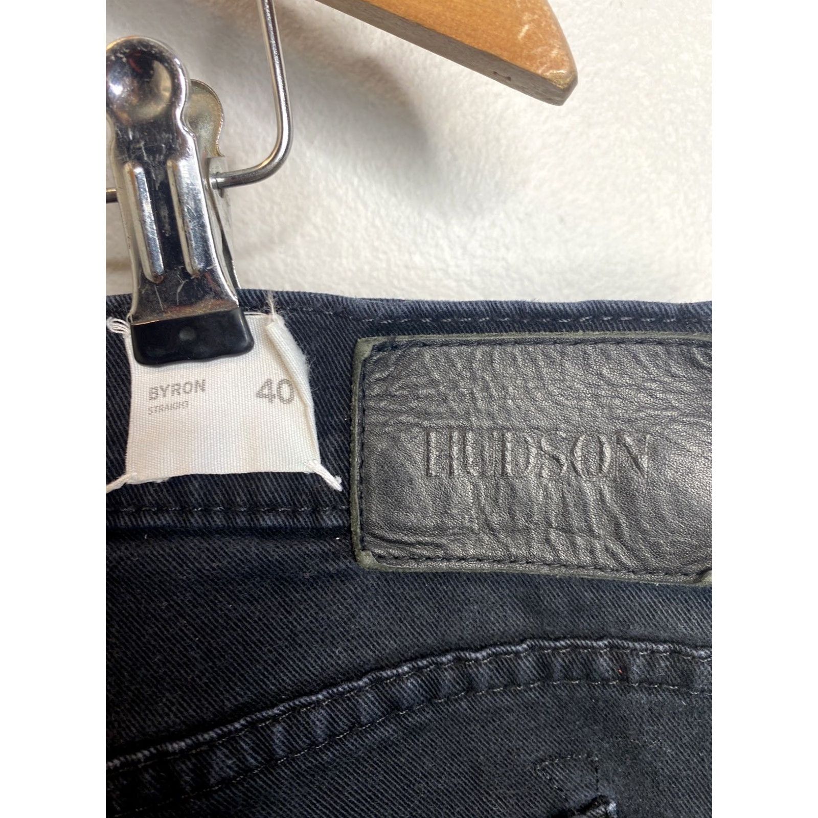 Hudson Hudson Byron Jeans Straight Leg Stretch Denim Black 40 Men Regular 28in 90s Style Shirt? Size US 40 / EU 56 - 3 Thumbnail
