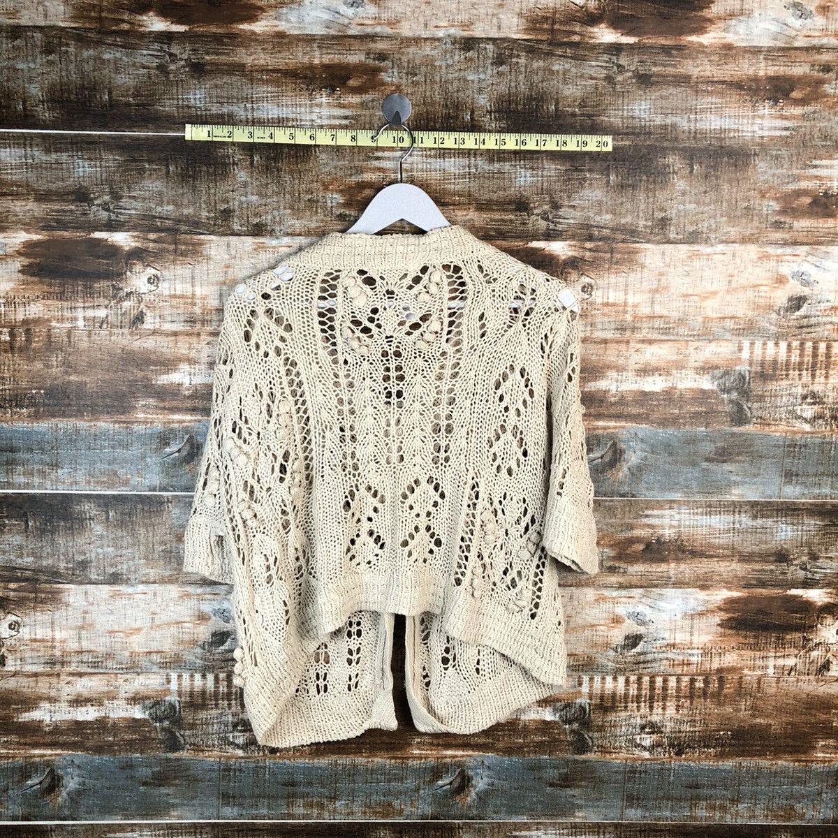 Japanese Brand Saburoku Cream Cardigan Knitwear #A1478 Size M / US 6-8 / IT 42-44 - 12 Thumbnail
