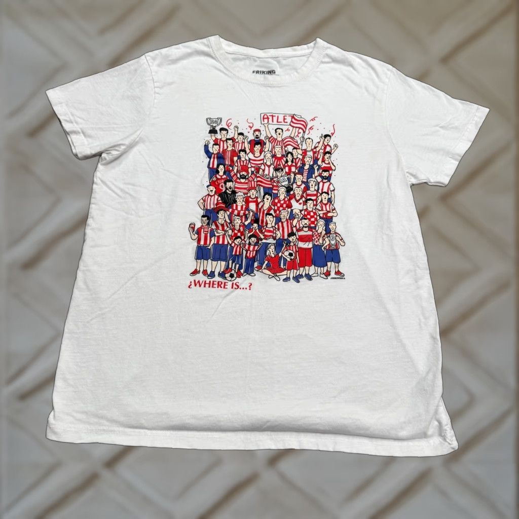 Aldo Friking Where Is Waldo Athletic Graphic Print T-Shirt Medium White Mens Size US M / EU 48-50 / 2 - 1 Thumbnail