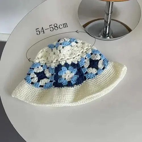 VIBE Handmade Flower Crochet Bucket Hat Size ONE SIZE - 4 Thumbnail