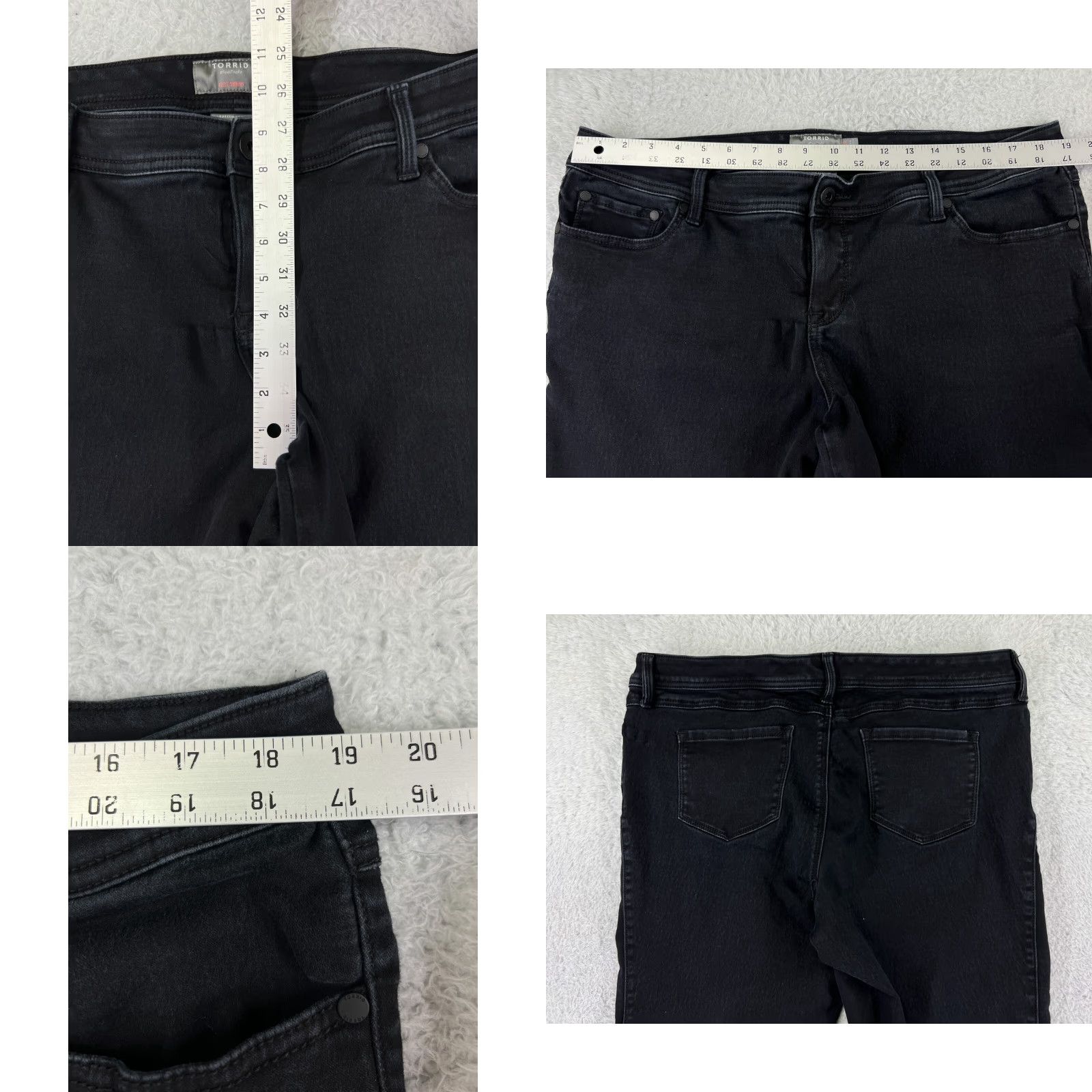 Torrid Torrid Jeans Women 18 Black Luxe Skinny Sateen Denim Cotton Blend High Rise 5-Pocket Regular Fit Twill Col Size 40" / US 18 - 9 Thumbnail