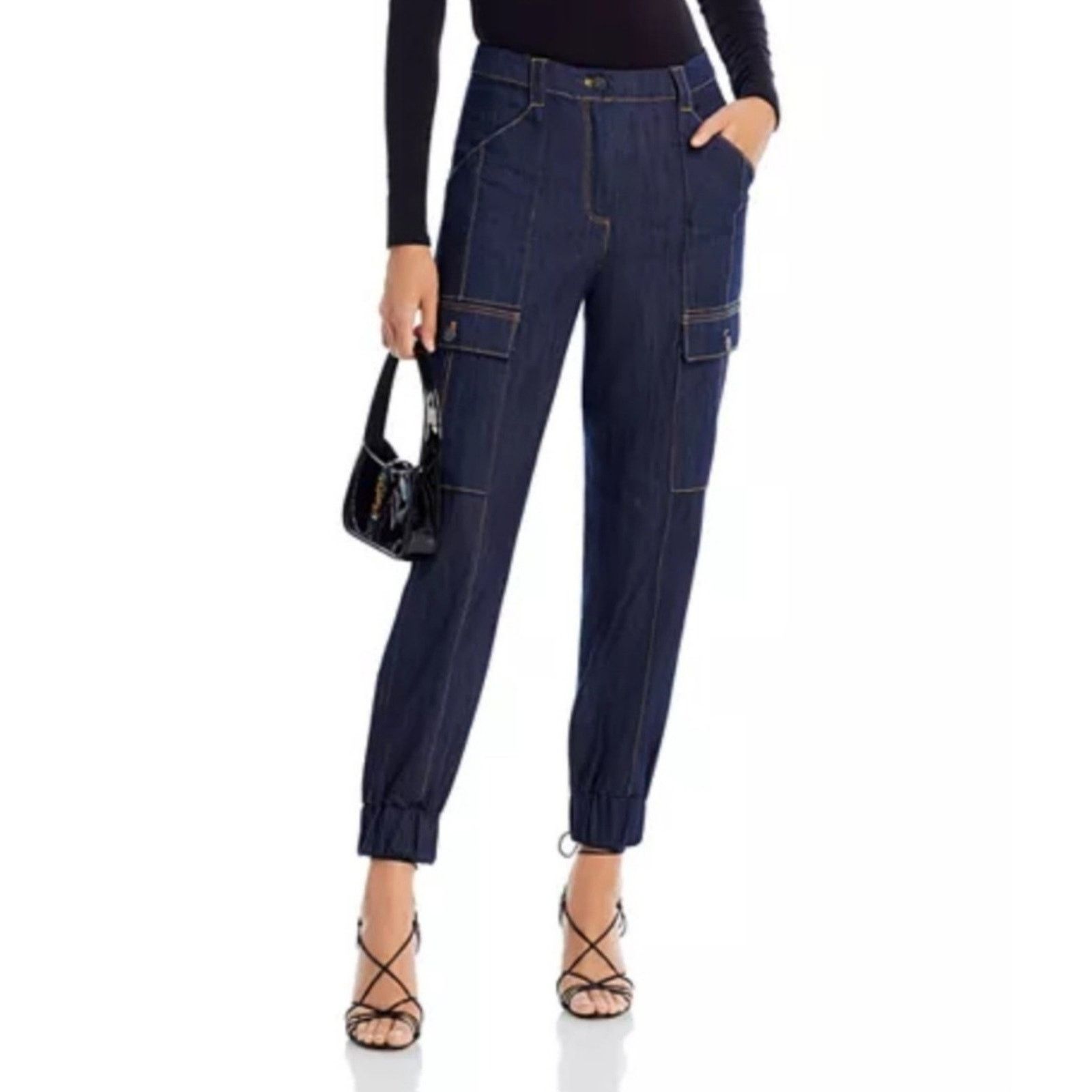 Cinq a Sept 5a7 Cinq a Sept Kelly Cargo Denim Stitching Jogger Size 6 Size 29" - 3 Thumbnail