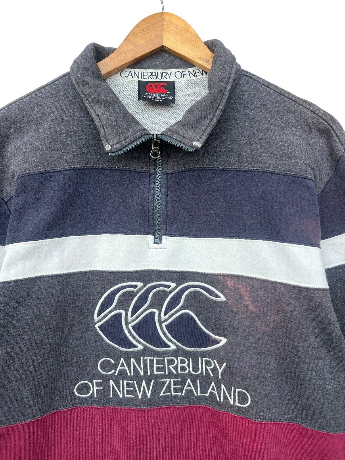 Canterbury of New Zealand Vintage Centerburry Half Zip Big Logo Distressed Sweatshirt Size US M / EU 48-50 / 2 - 3 Thumbnail