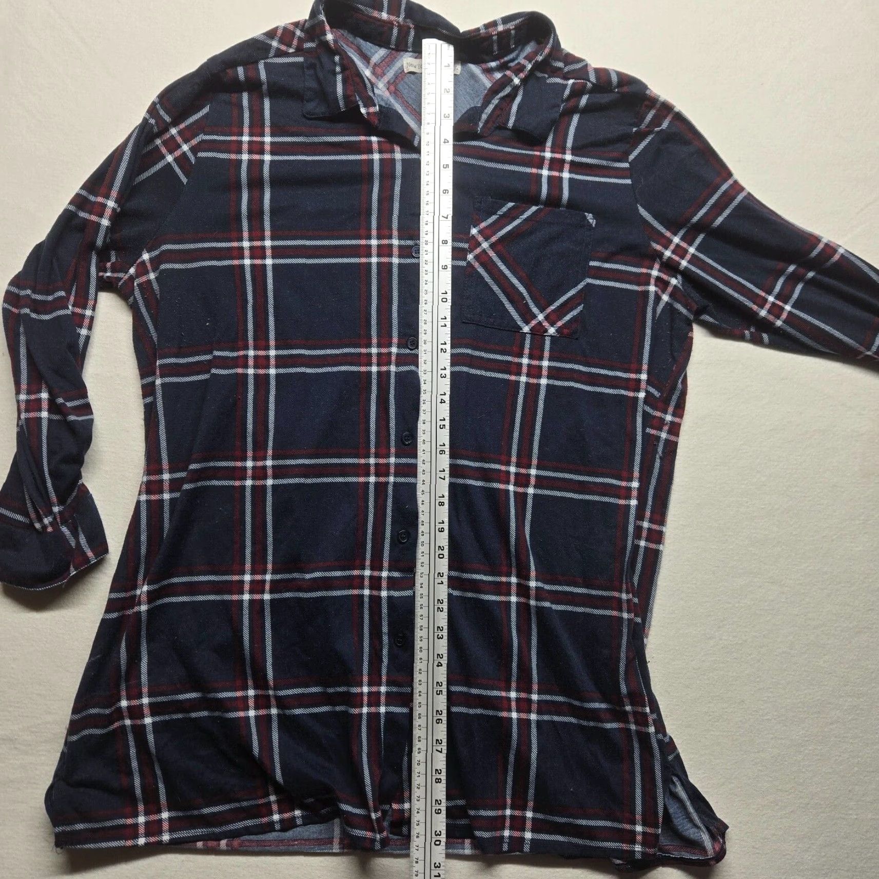 Vintage VINTAGE New York Laundry Shirt Plaid Button-Up Womens 2XL Navy Blue (Adult) - Plus Size, Blue, 2X, Womens Size XXL / US 16-18 / IT 52-54 - 6 Thumbnail