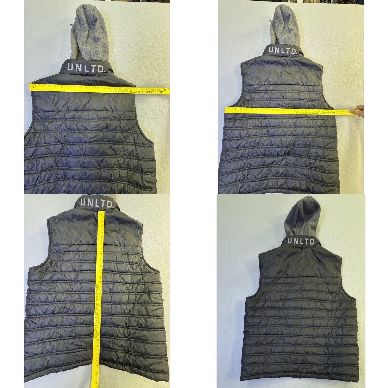 Ecko Unltd. Ecko Unltd. Vest Mens Large Black Quilted Puffer Hooded Full Zip Rhino Logo Size US L / EU 52-54 / 3 - 8 Thumbnail