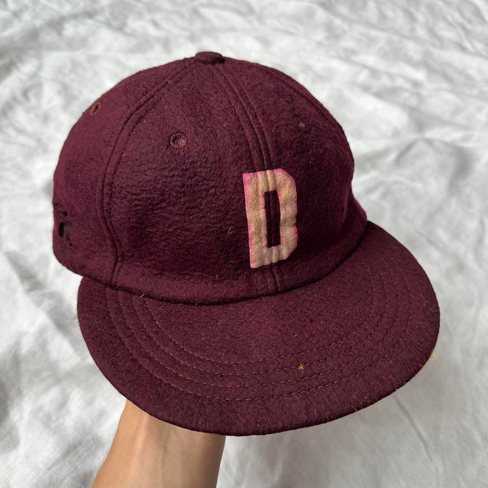 Vintage Vintage 60s Felt Burgundy Wool Baseball Cap Hat Size ONE SIZE - 2 Thumbnail