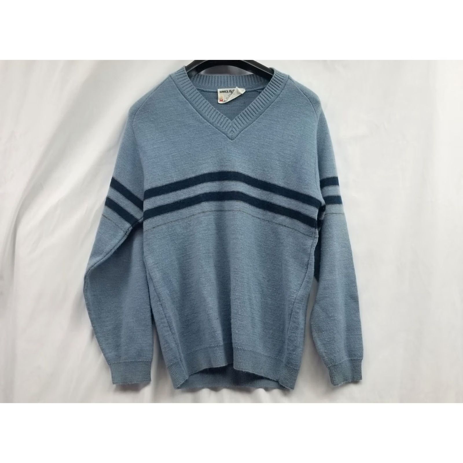 Vintage VINTAGE Original White Ram Blue Striped Crewneck Sweater Mens Medium M Blue 1970s Wool Acrylic Blend Mens Womens Size US M / EU 48-50 / 2 - 2 Thumbnail