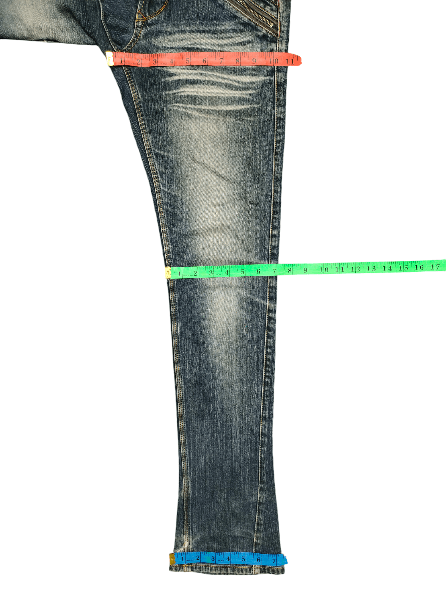 If Six Was Nine Flare Slim Jeans Nicole Club Clawmark Distress Faded Bootcut Size US 30 / EU 46 - 13 Thumbnail