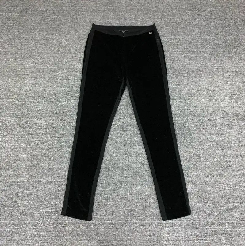 Chanel Chanel S Size Black Cotton Casual Pants 0089 Size 23" - 1 Thumbnail