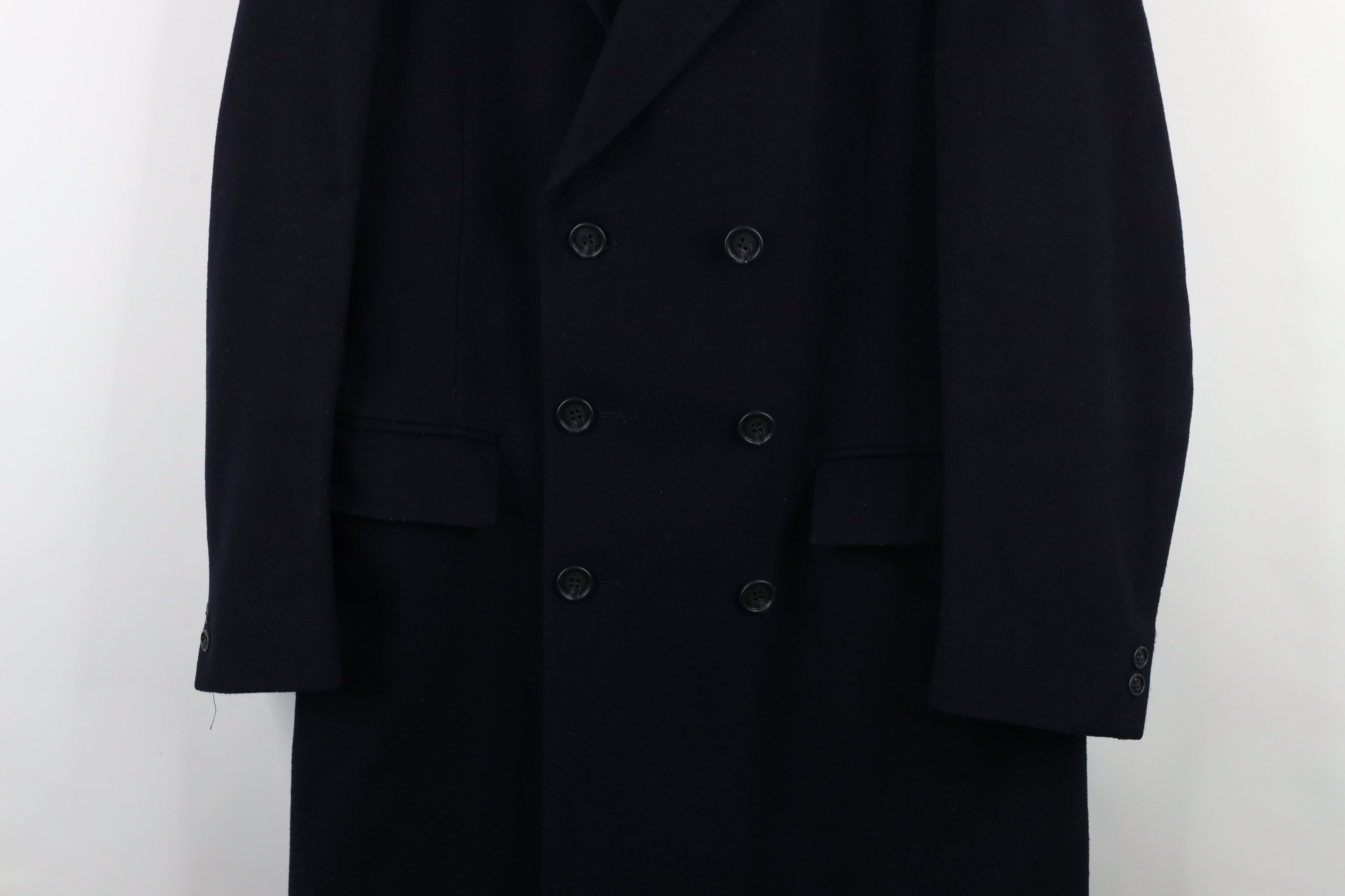 Pierre Cardin × Vintage Vintage 70s Pierre Cardin Wool Trench Coat Overcoat Navy USA Size US XL / EU 56 / 4 - 3 Thumbnail