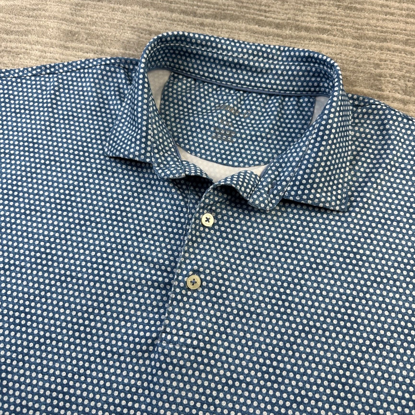 johnnie-O johnnie-O Polo Shirt Mens 2XL Blue All Over Print Golf Performance Size US XXL / EU 58 / 5 - 2 Thumbnail