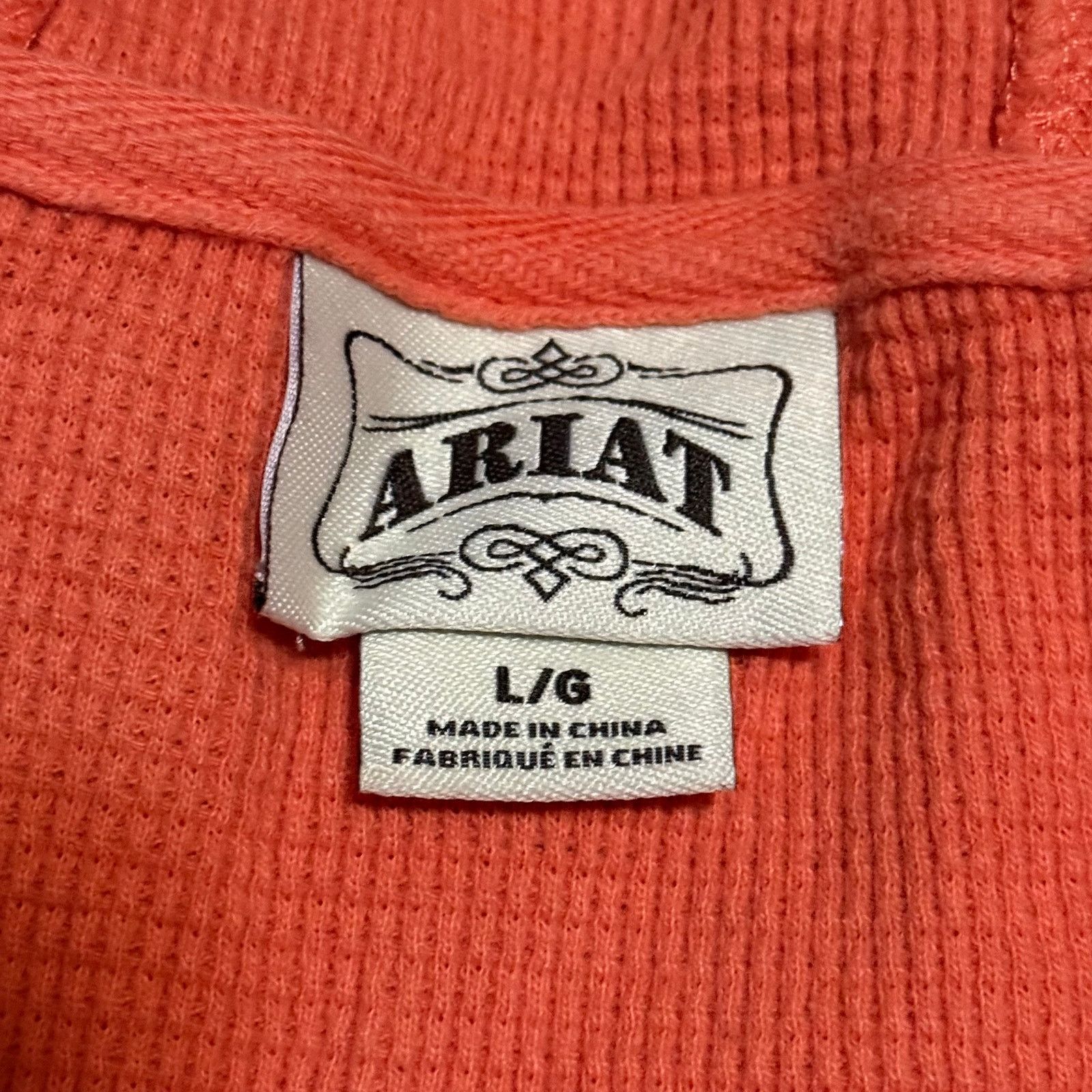Ariat Ariat Waffle Knit Thermal Hoodie Large Western Coral Size L / US 10 / IT 46 - 4 Thumbnail