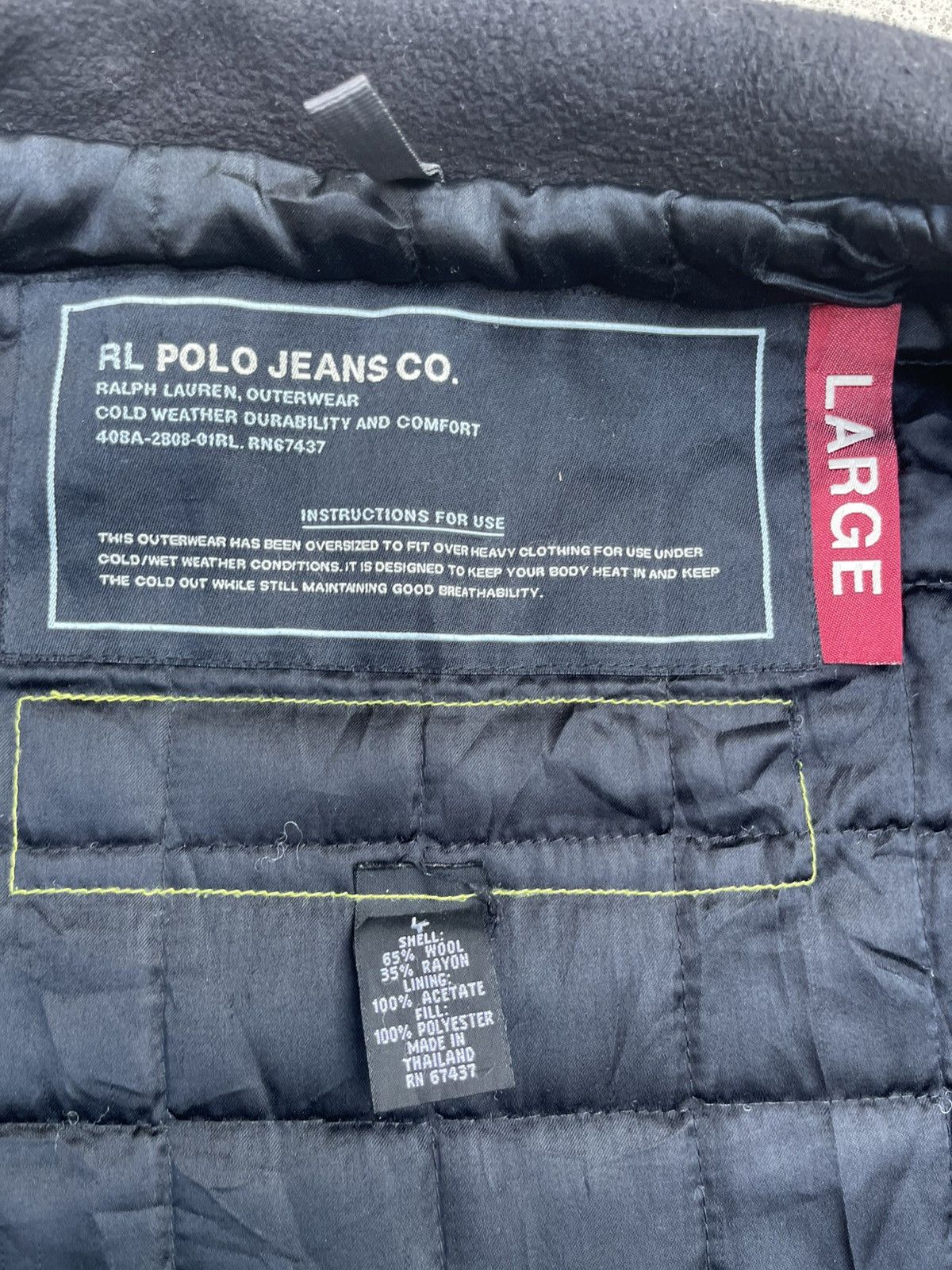 Polo Ralph Lauren × Vintage Polo RL Jeans Co. Quilted Wool Jacket Puffer Lining Size US L / EU 52-54 / 3 - 3 Thumbnail