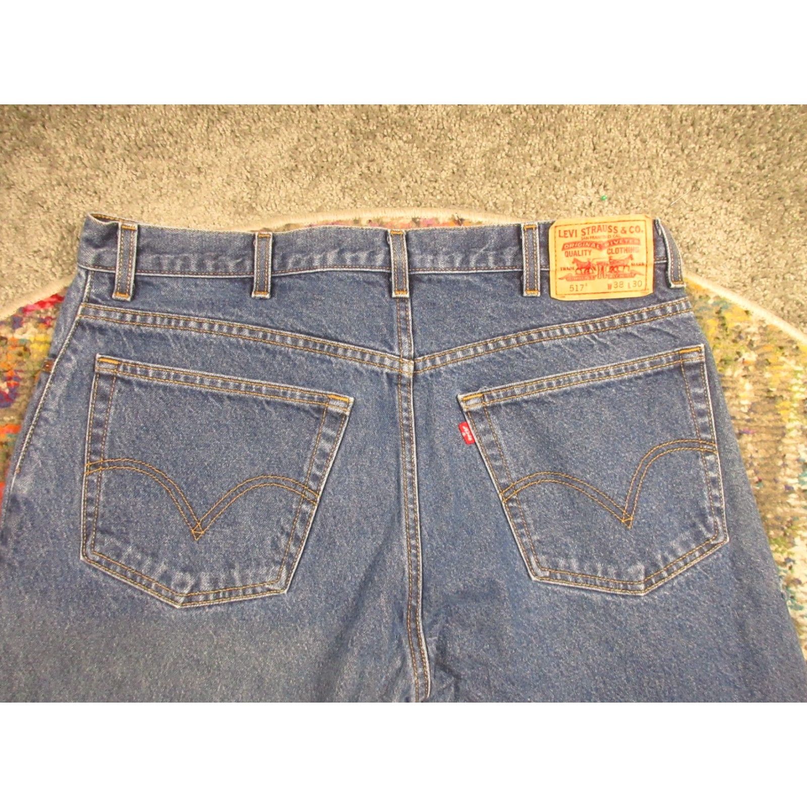 Levi's Levi's 517 Jeans 38x30 Dark Wash Denim Bootcut 5-Pocket Cotton Regular Men’s Blue Classic USA 1990s Style Size US 38 / EU 54 - 5 Thumbnail