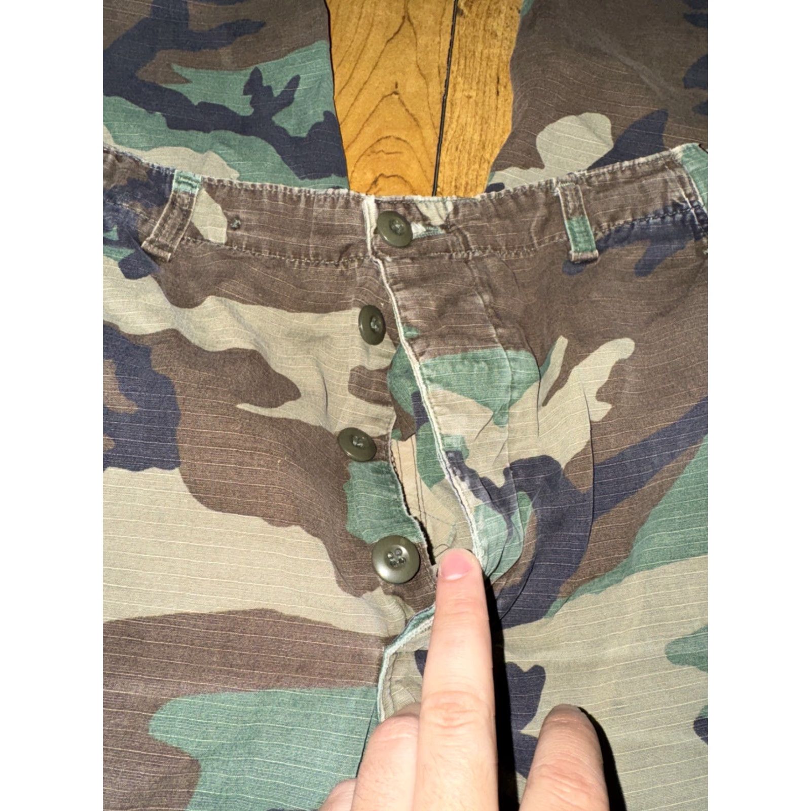 AMO Military Camo Cargo Pants Green 32x28 Distressed Tactical Double Knew Men Size US 32 / EU 48 - 5 Thumbnail