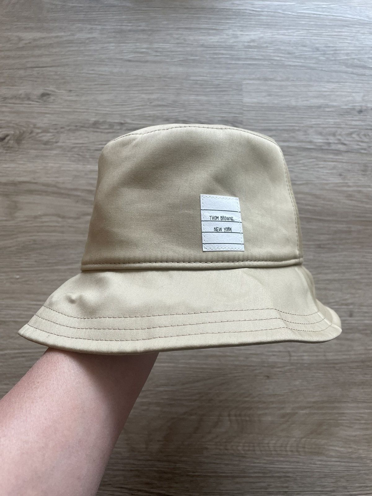 image of Thom Browne Bucket Hat In Mackintosh in Khaki, Men's