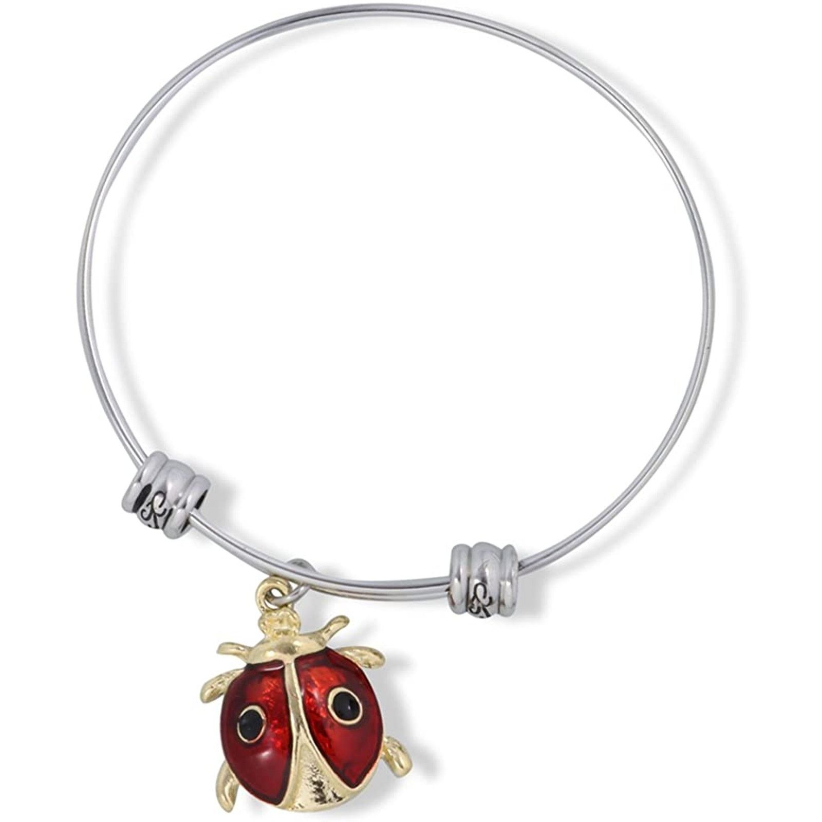 & Other Stories Red and Gold Ladybug with Two Black Dots Fancy Charm Bangle Size ONE SIZE - 1 Thumbnail