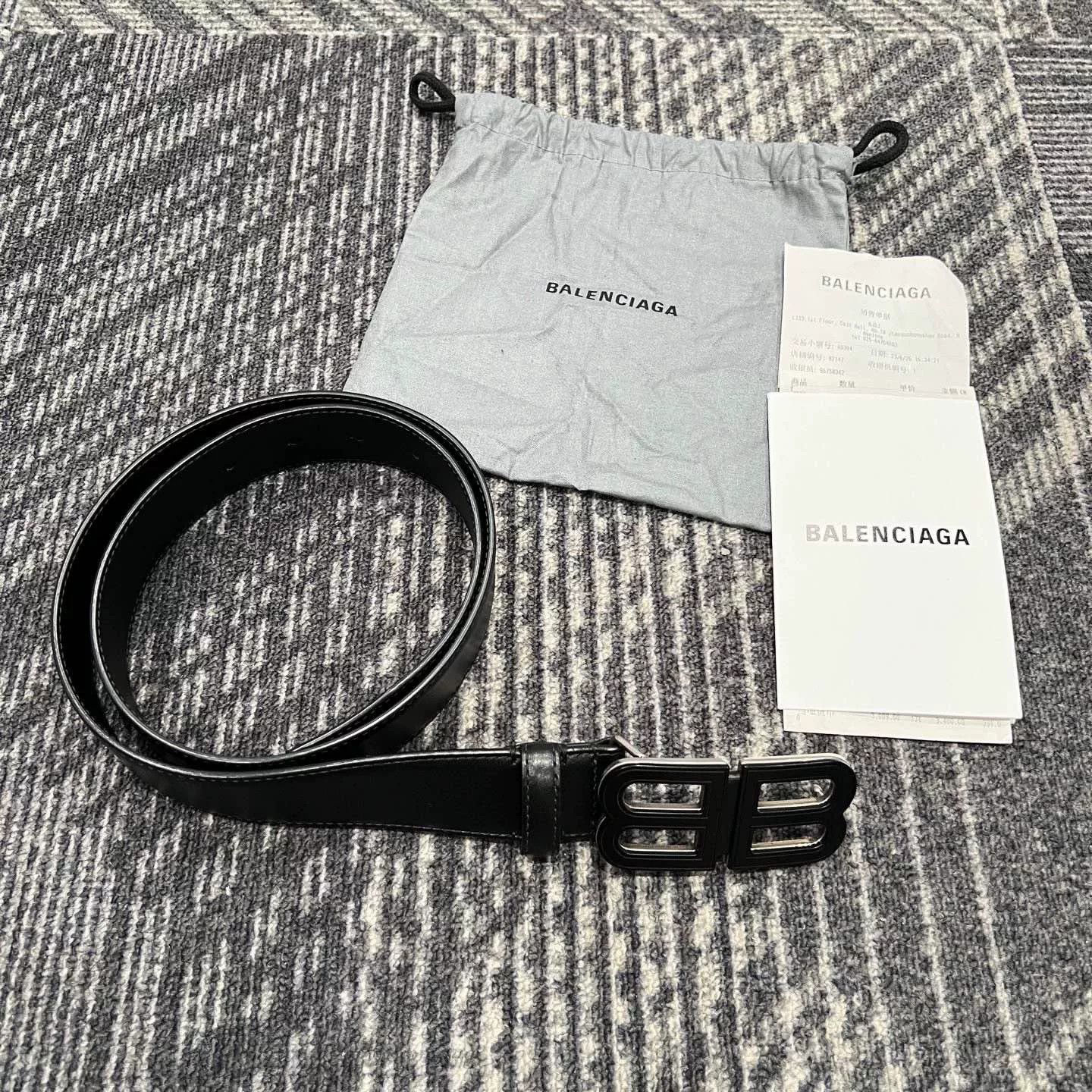 Balenciaga Balenciaga BB Logo Buckle Leather Belt Size ONE SIZE - 1 Thumbnail