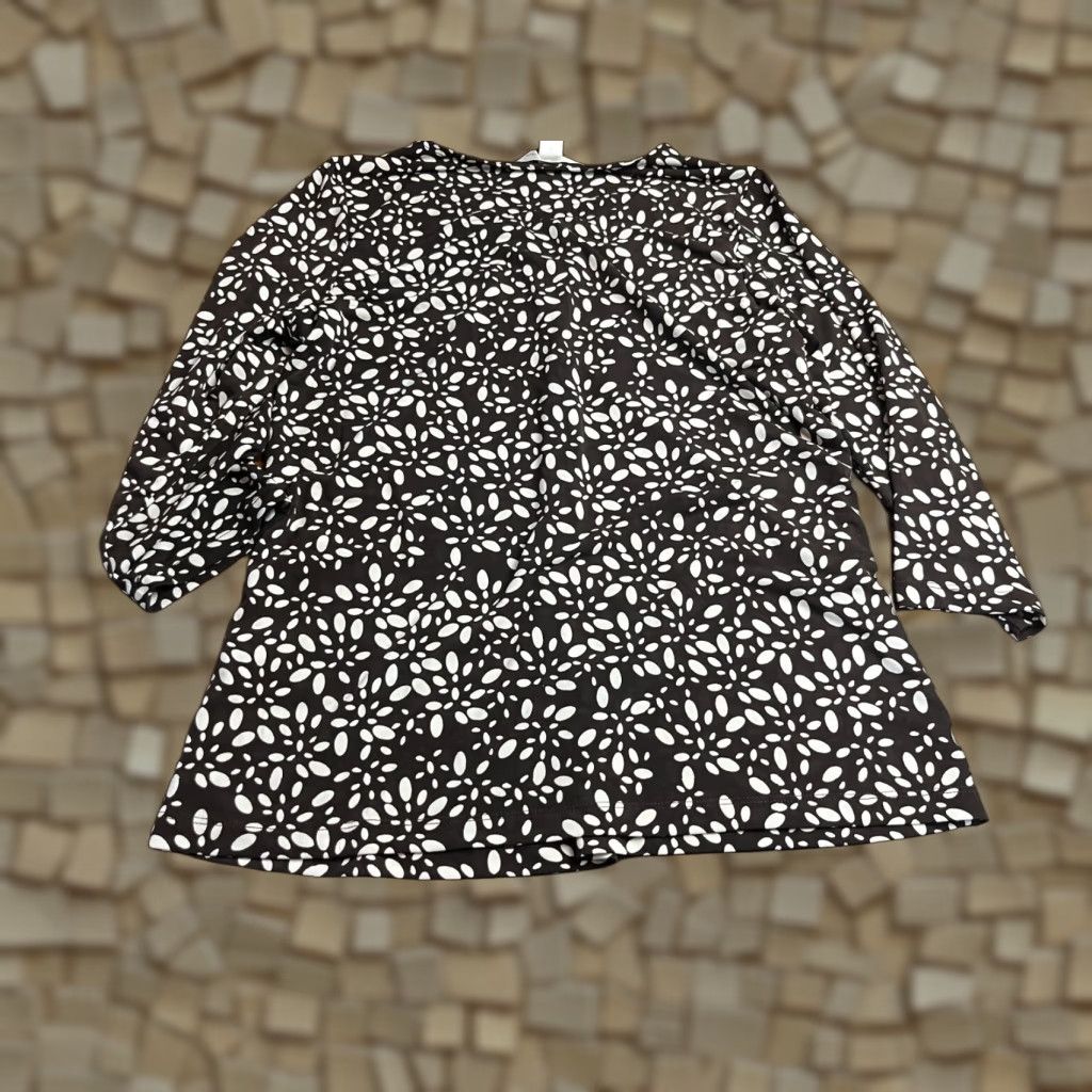 Vintage Christopher & Banks Blouse Skirt Outfit 2 Piece Floral Brown White M Womens Size M / US 6-8 / IT 42-44 - 1 Thumbnail