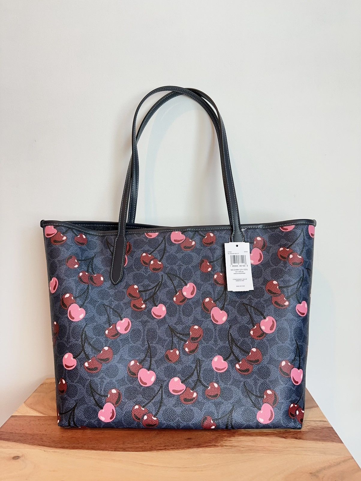 Coach Coach City Tote Bag In Signature Canvas With Cherry Print Size ONE SIZE - 3 Thumbnail