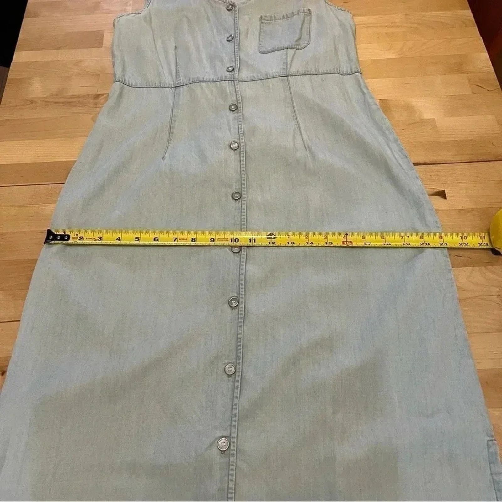 Liz Claiborne Crazy Horse by Liz Clairborne Women Maxi Denim Dress Sz 8 Size M / US 6-8 / IT 42-44 - 10 Thumbnail