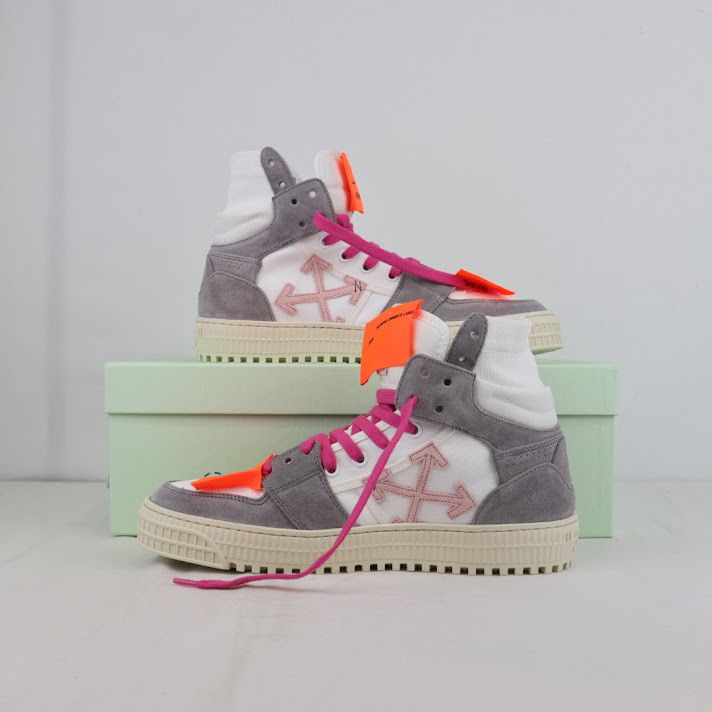 3.0 Off Court Suede/Canvas Sneakers in White Light Grey