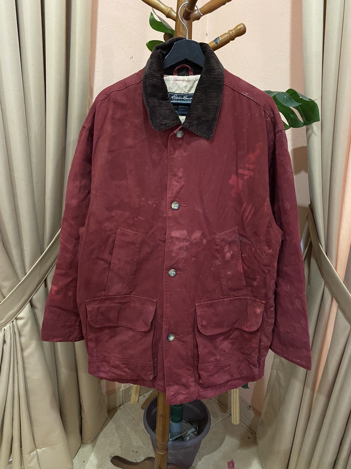 Eddie Bauer VINTAGE EDDIE BAUER MAROON FIELD JACKET WITH CORDUROY COLLAR Size US M / EU 48-50 / 2 - 1 Thumbnail
