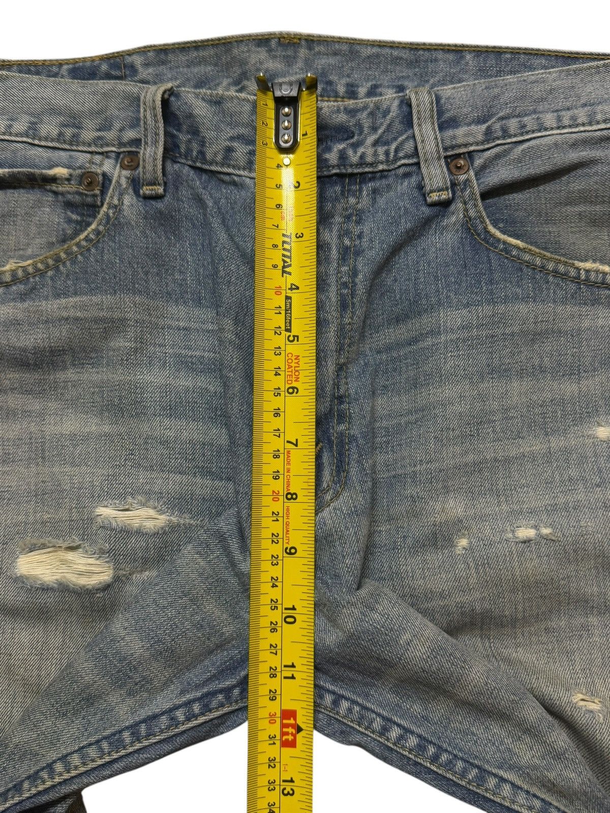 Levi's Vintage 90s Levis 503 Blue Faded Wash Ripped Wide Leg Baggy Size US 34 / EU 50 - 12 Thumbnail