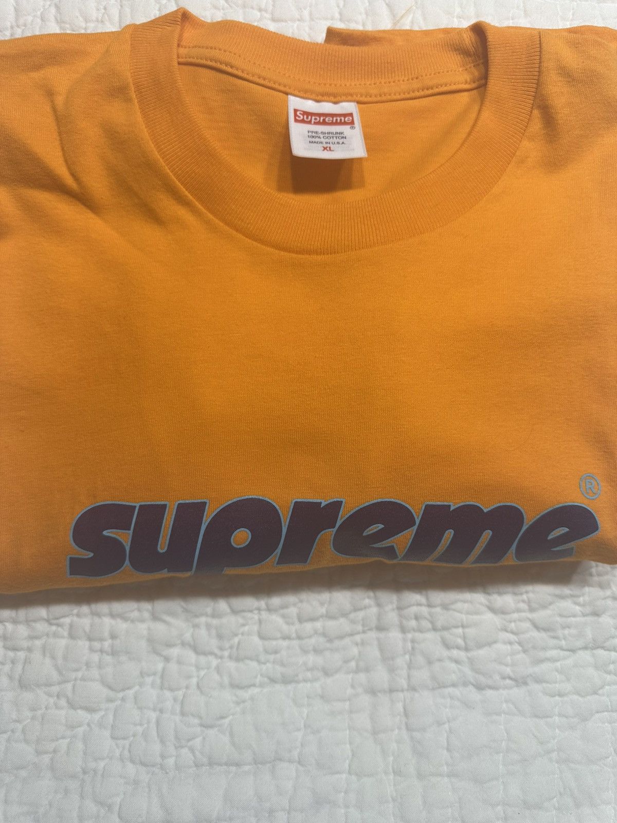 Supreme SUPREME PINLINE TEE SIZE XL ORANGE- BRAND NEW | Grailed