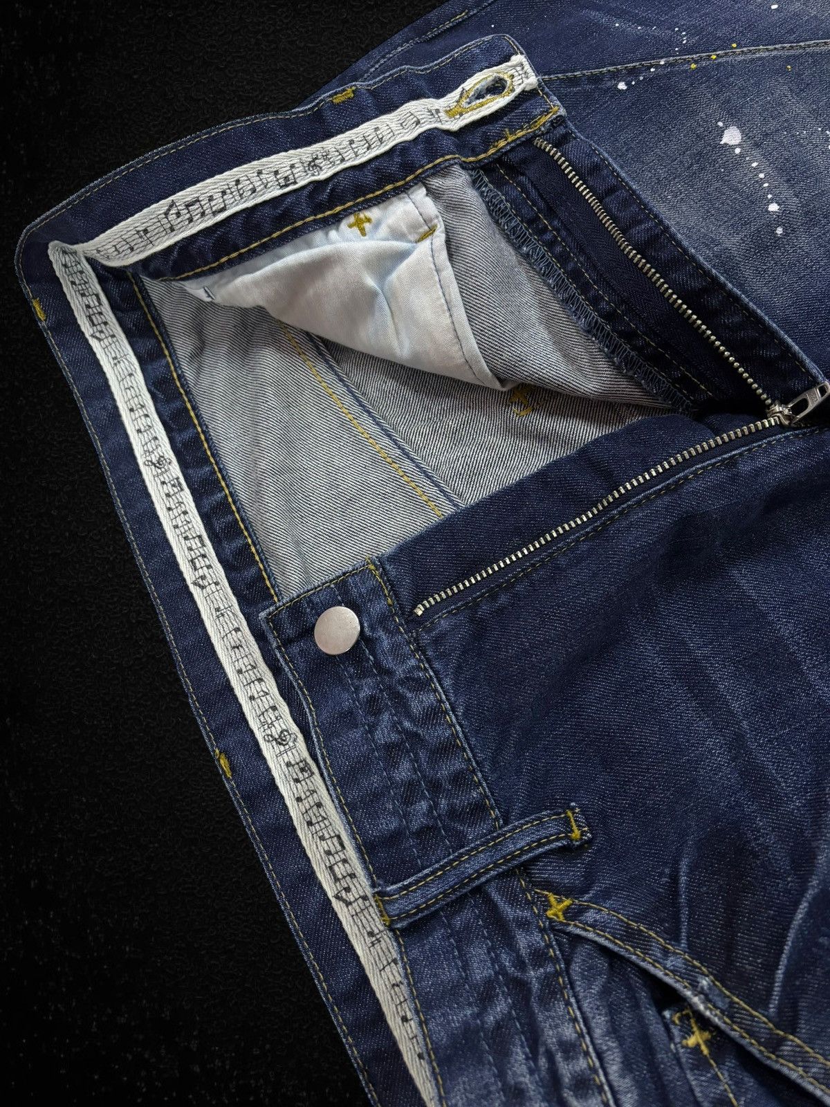 Number (N)ine FW13 Number (N)ine x ATMOS Paint Splatter Jeans Size US 34 / EU 50 - 9 Thumbnail