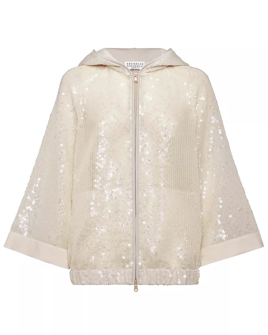 Brunello Cucinelli o1la1rc1a0325 Blouse in Warp White Size L / US 10 / IT 46 - 1 Thumbnail