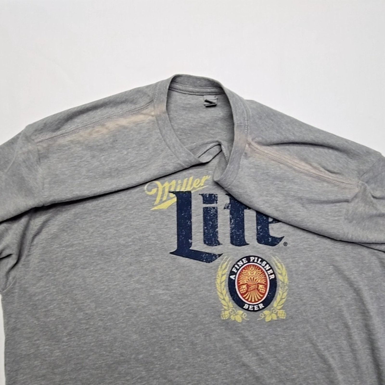 Next Level Miller Lite Beer T-Shirt Mens XL Gray Alcohol Graphic Tee Size US XL / EU 56 / 4 - 3 Thumbnail