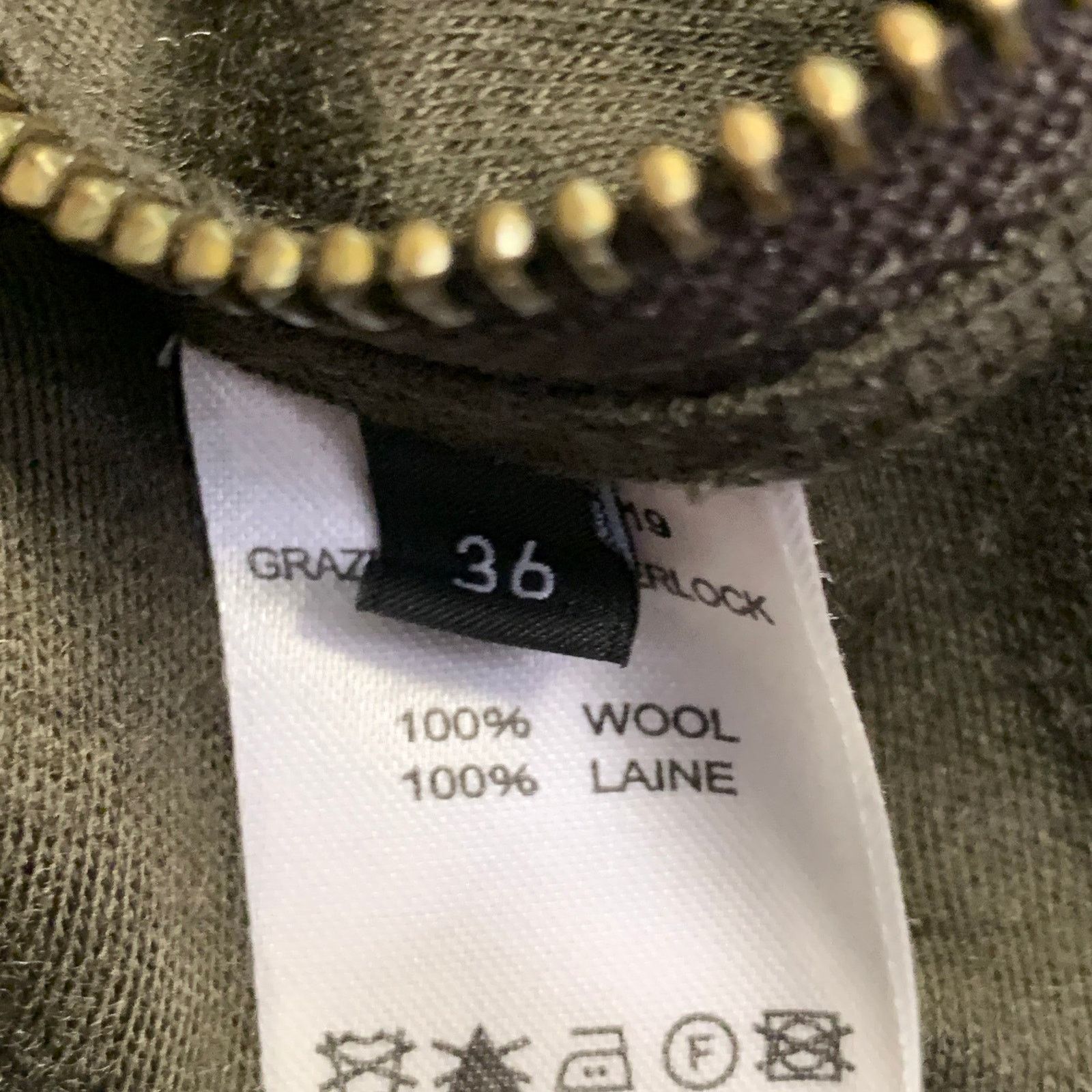 Joseph JOSEPH Olive Green Wool Gathered Side Zipper Midi Dress Size S / US 4 / IT 40 - 6 Thumbnail