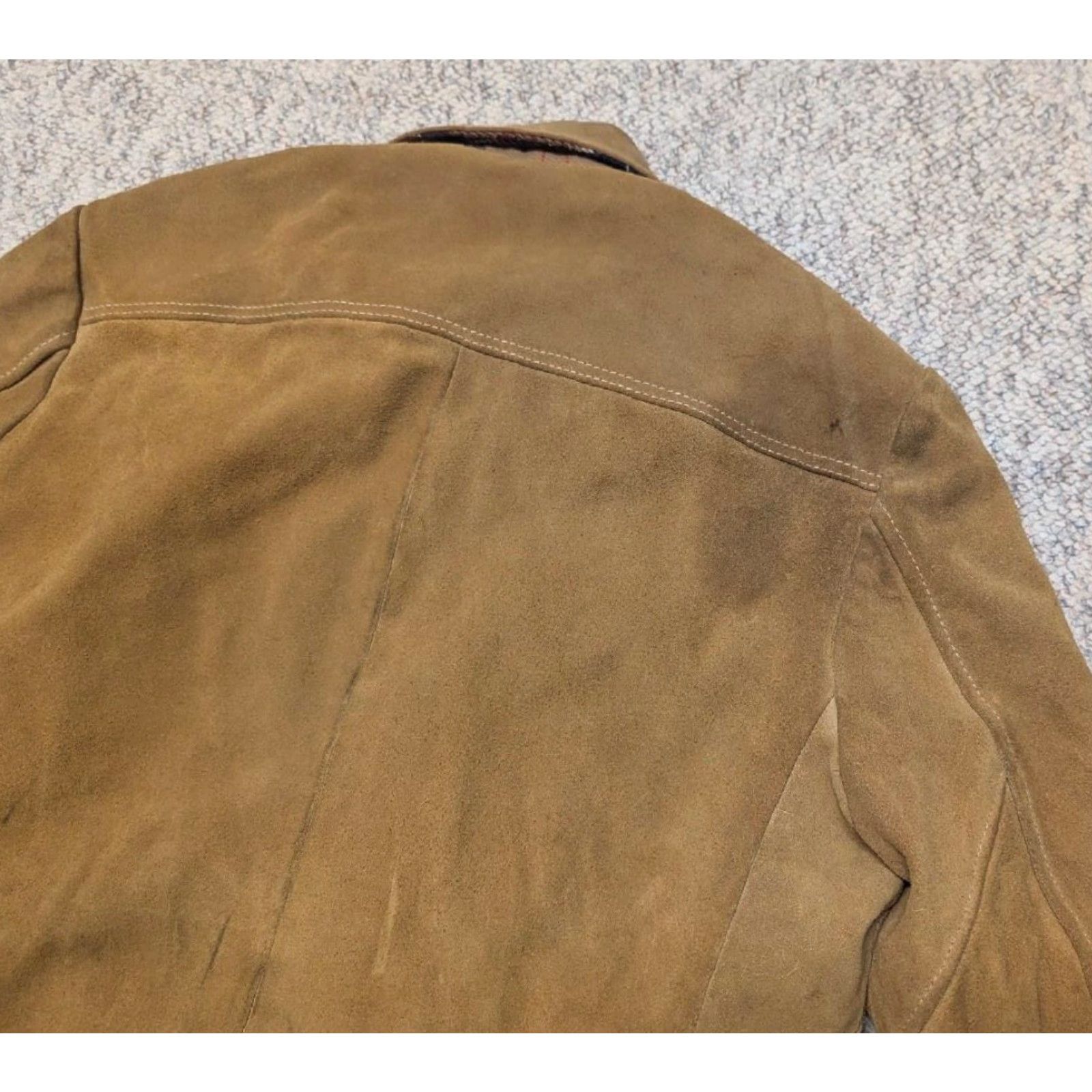 Vintage VINTAGE Swagger Trucker Jacket Shirt Mens M Split-Suede Cowhide Leather Western Brown 40-42 1970s Size US M / EU 48-50 / 2 - 8 Thumbnail