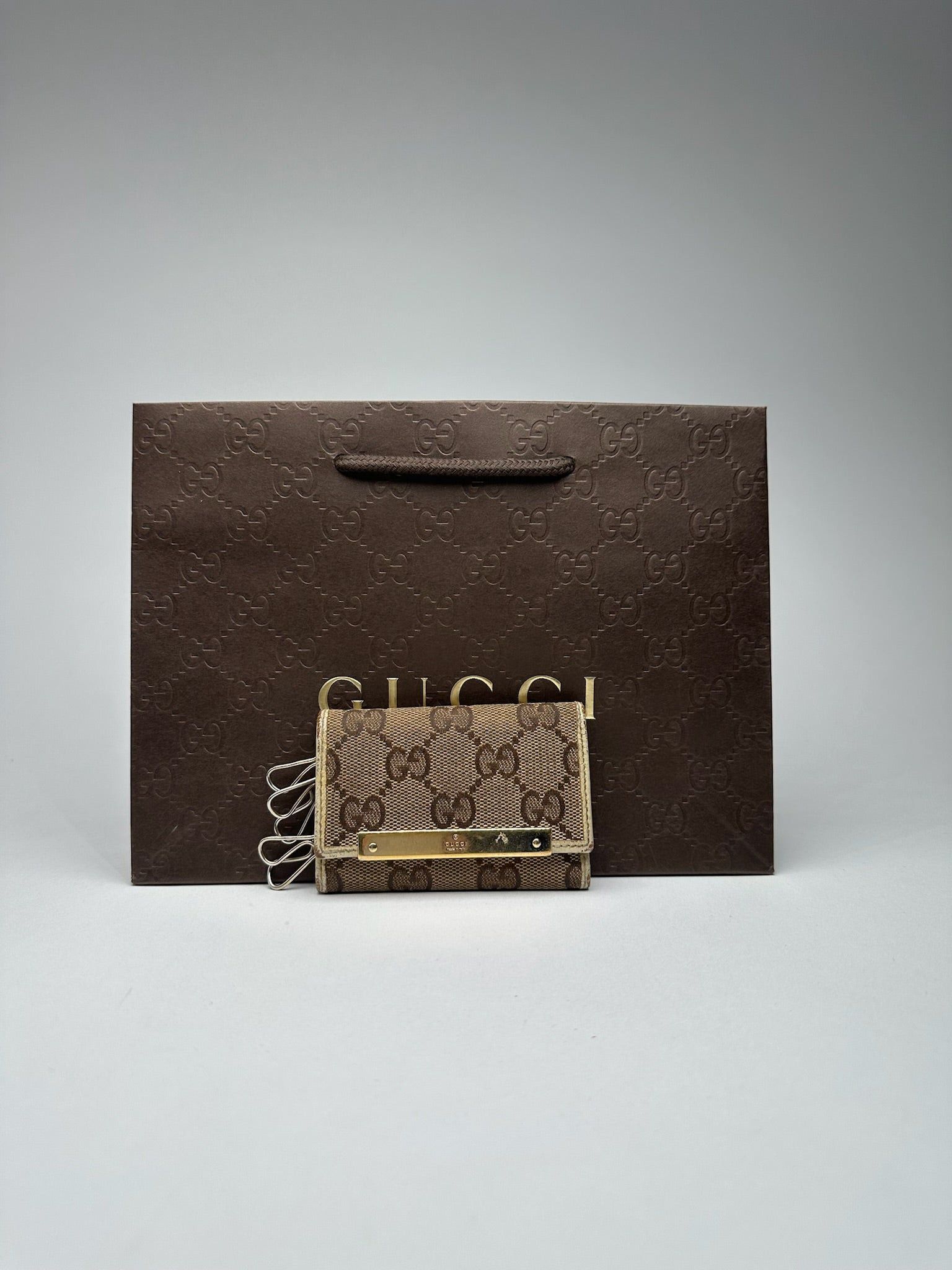 Gucci Vintage Monogram Keyholder beige brown Size ONE SIZE - 1 Thumbnail
