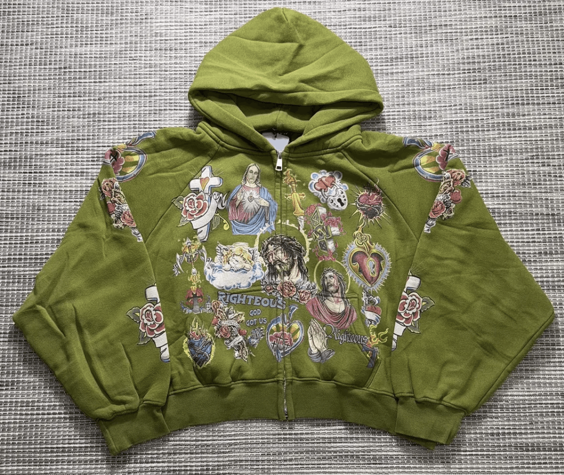 Other We Are Righteous Risen King Zip (Moss) | Grailed