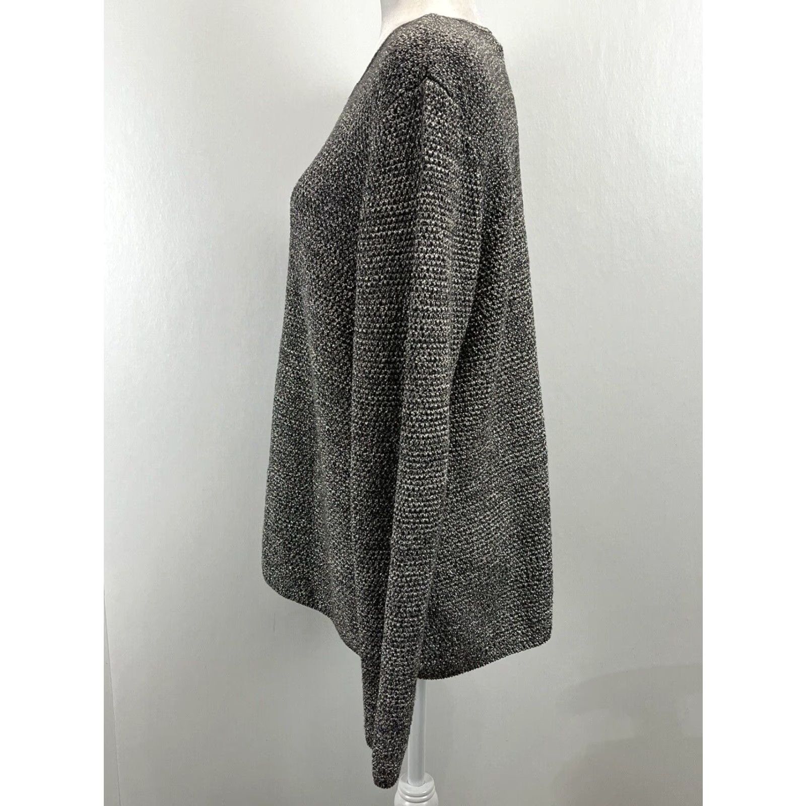 Charter Club Women’s Charter Club Knit Silver Cardigan Sweater 3X Plus Beaded Trim Stretch Size XXL / US 16-18 / IT 52-54 - 2 Thumbnail