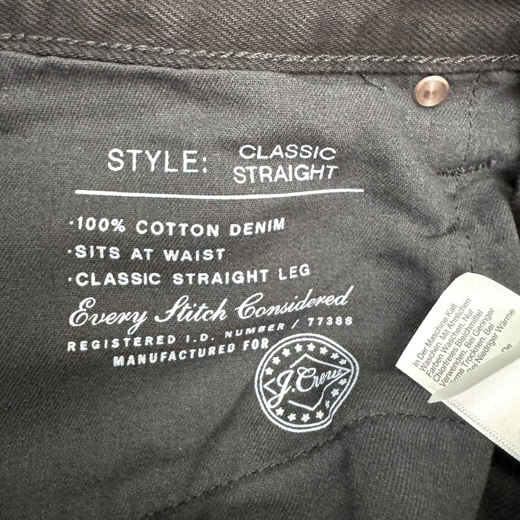 J.Crew J.Crew Jeans Mens 31x30 Black Denim Straight Leg Cotton Casual Stretch Size US 31 - 7 Thumbnail